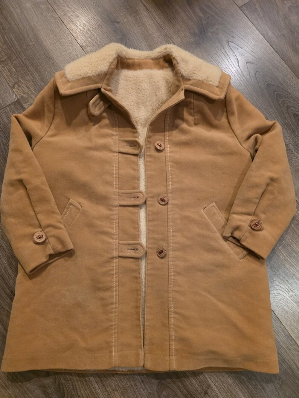 VTG 70s Arthur Jay Rovercoat Shearling Boho Rancher Jacket M